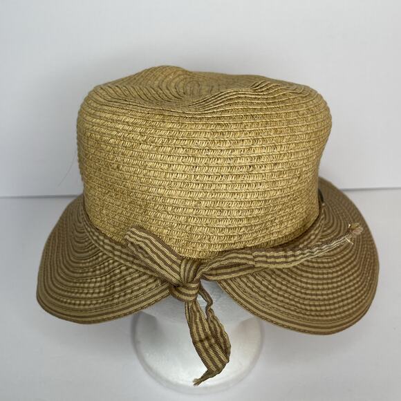 CAPPELLI Strawworld Women\'s Straw HAT with Striped Fabric Ribbon Detail BEIGE main image 13